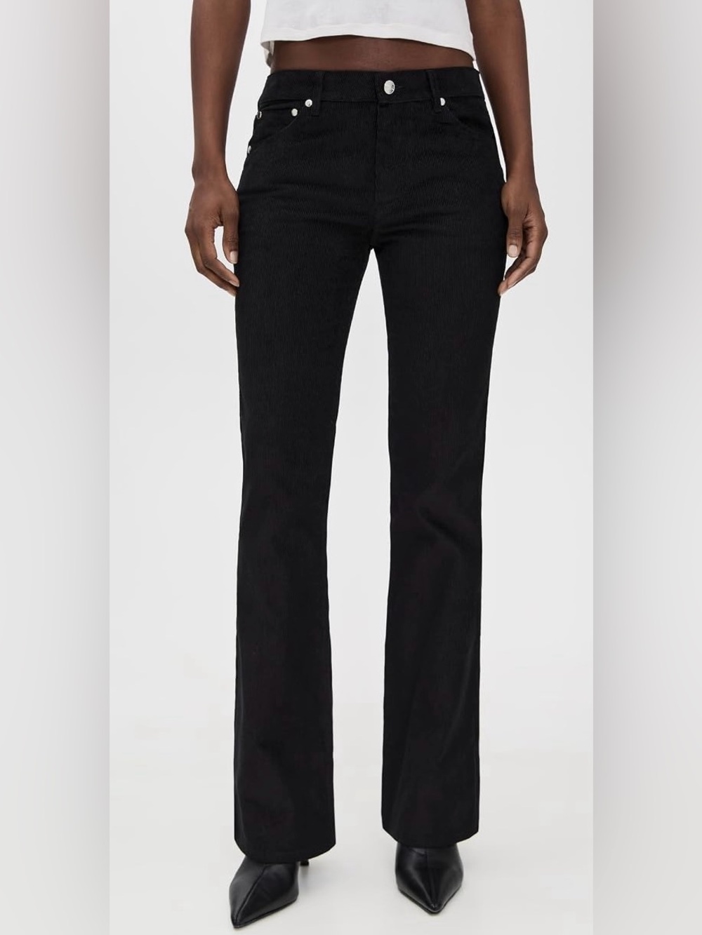 EB Denim
Maria Mid-Rise Bootcut Jeans in Black Corduroy